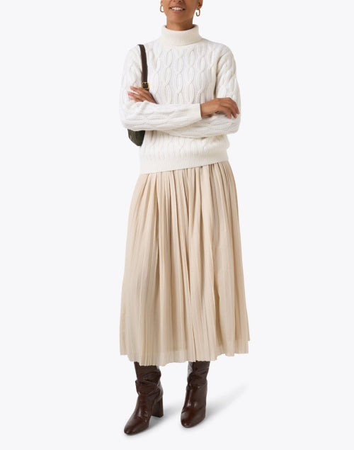 Ivory Cashmere Cable Knit Sweater