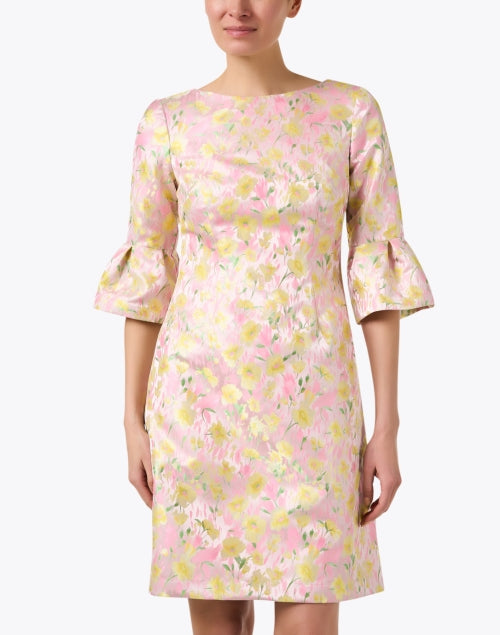 Pink Floral Jacquard Dress