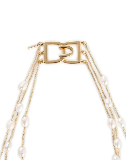 Gold Pearl Multi Strand Necklace