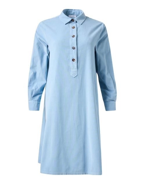 Blue Cotton Shirt Dress