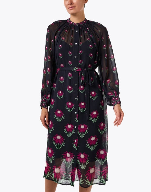 Mai Black Multi Print Georgette Dress