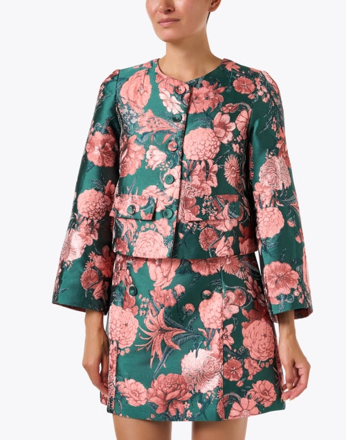 Kennedy Green and Blush Jacquard Jacket