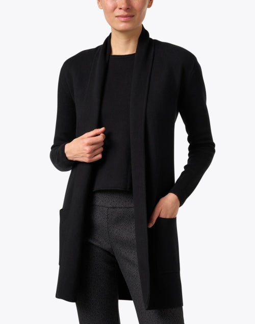 Black Cotton Cashmere Travel Coat
