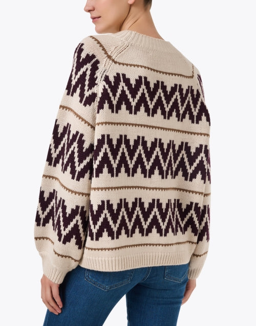 Beige Intarsia Wool Sweater