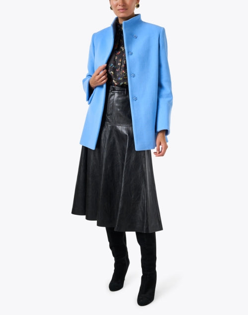 Sky Blue Wool Cashmere Coat