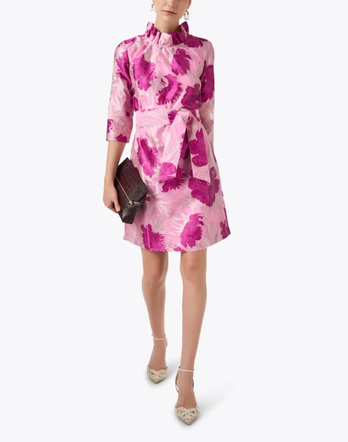 Claudine Magenta Floral Organza Dress