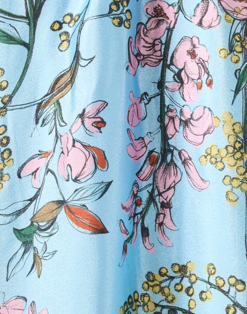 Blue Floral Print Dress