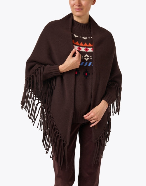 Tornado Brown Wool Fringe Wrap