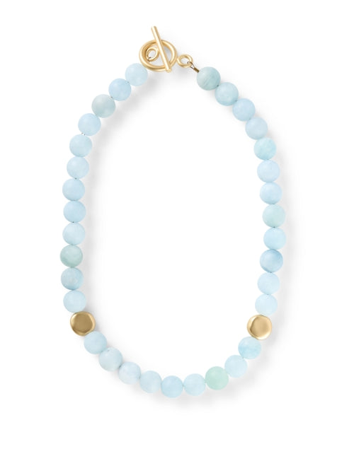 Aquamarine and Gold Beaded Necklace