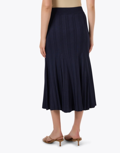 Dara Navy Ribbed Midi Skirt