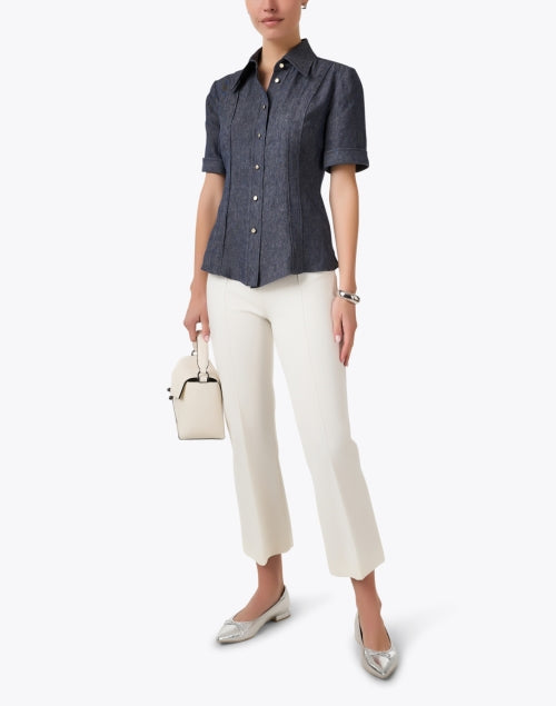 Nina Indigo Linen Shirt