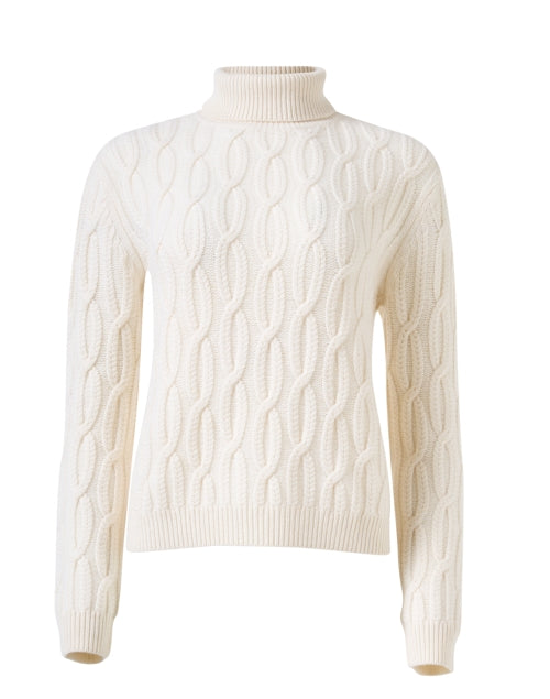 Ivory Cashmere Cable Knit Sweater