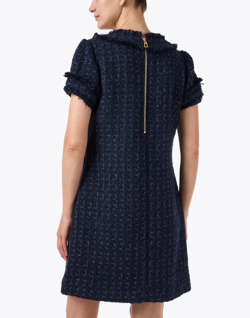 Navy Tweed Shift Dress