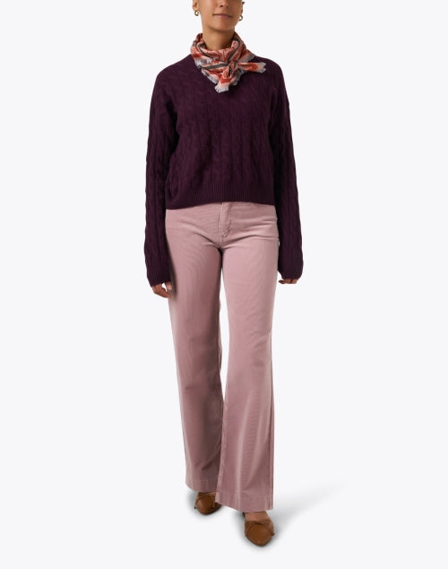 Orange and Blue Multi Print Reversible Silk Scarf