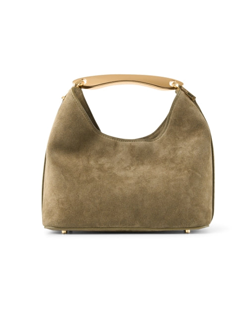 Small Boomerang Green Suede Bag