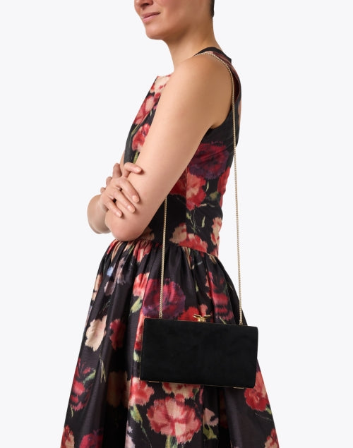 Posie Black Suede Clutch