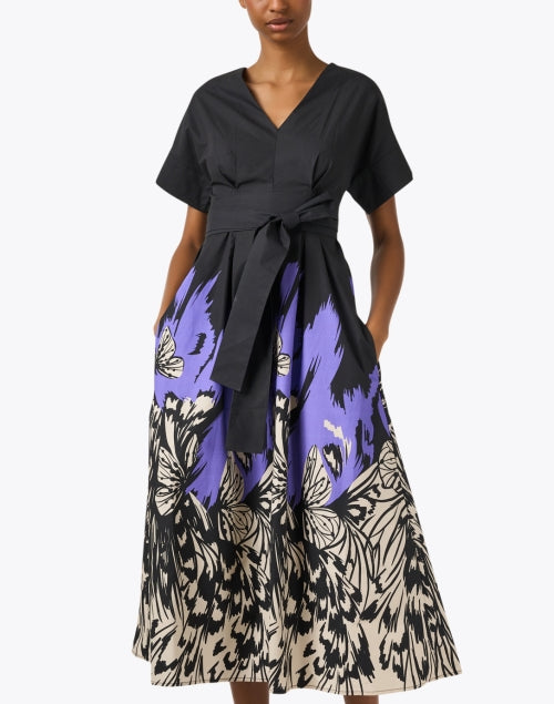 Black Butterfly Print Dress