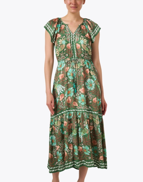 Cora Green Print Dress
