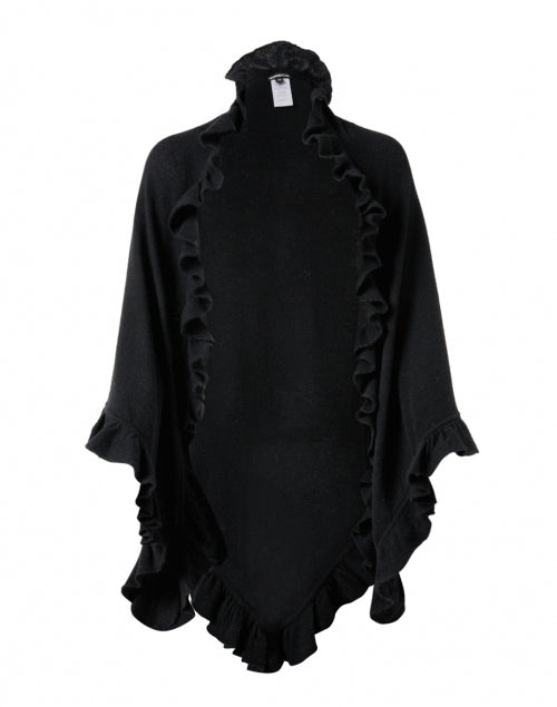 Black Cashmere Signature Ruffle Shawl