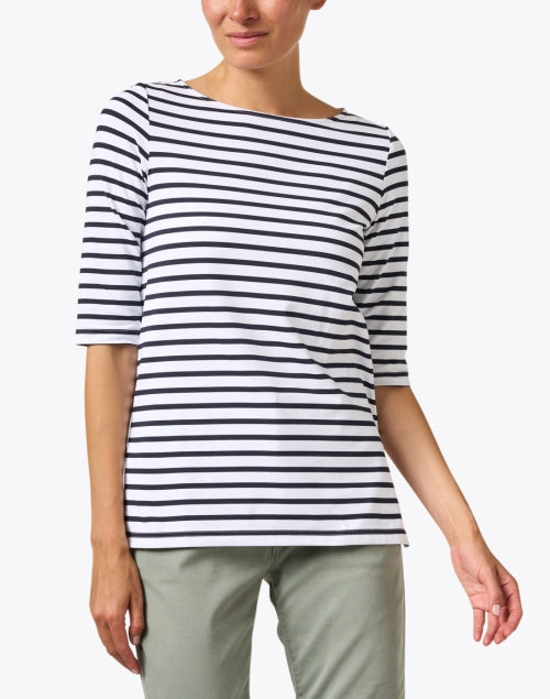 Phare White and Navy Striped Shirt