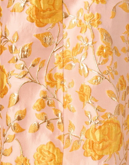 Olivia Orange Floral Jacquard Dress