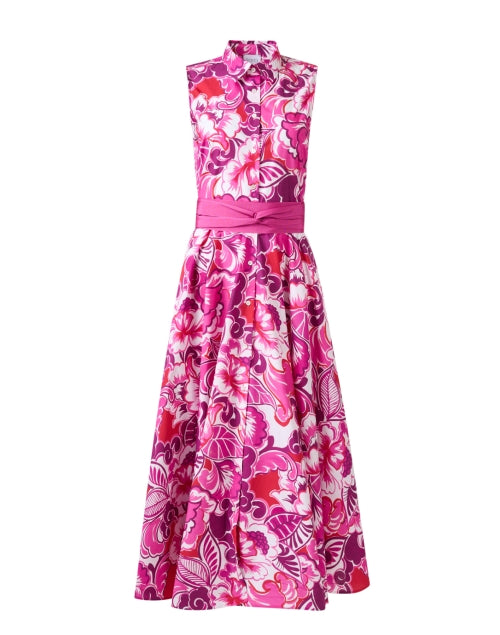 Caryl Pink Floral Print Cotton Dress