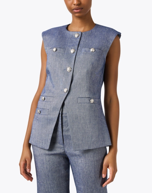 Tamara Blue Chambray Vest
