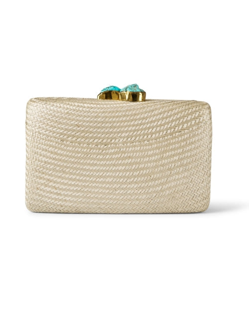 Jen Silver Straw Clutch