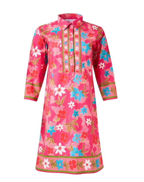 Pink Floral Shirt Dress