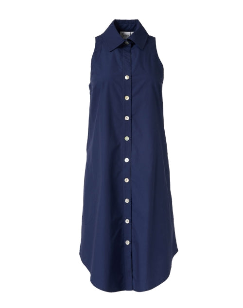 Swing Navy Cotton Shirt Dress