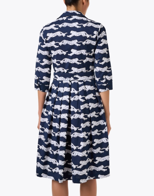 Audrey Navy Print Cotton Stretch Dress