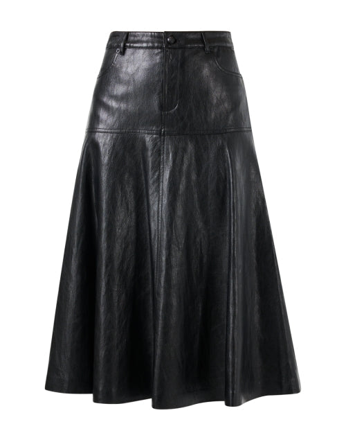 Rhea Black Faux Leather Skirt