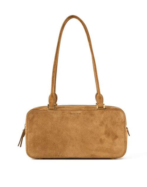 Boxy Tan Suede Shoulder Bag