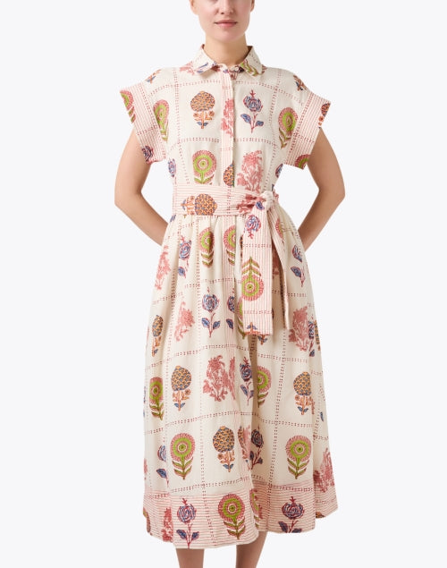 Taormina Cream Floral Print Shirt Dress