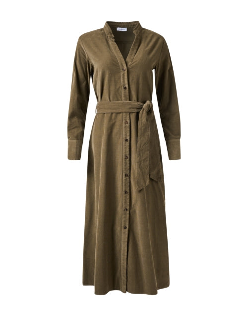 Green Corduroy Shirt Dress