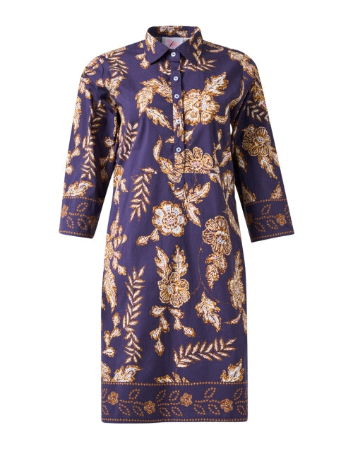 Charlie Navy Floral Print Shirt Dress