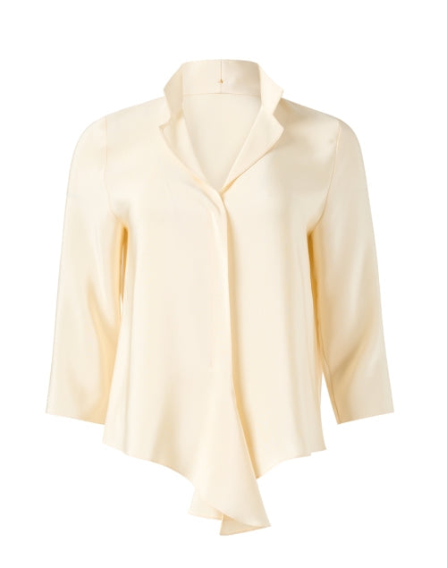 Ivory Silk Tie Front Top
