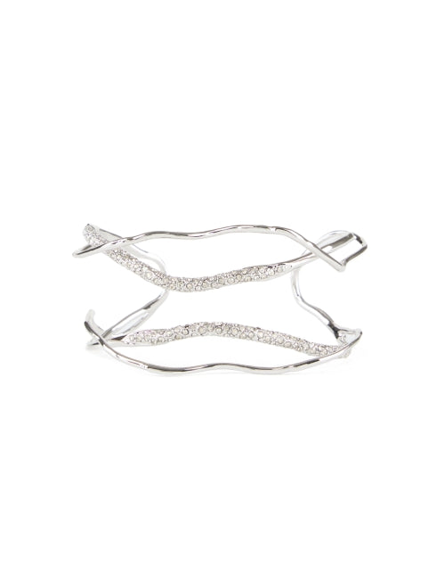 Solanales Silver and Crystal Cuff Bracelet