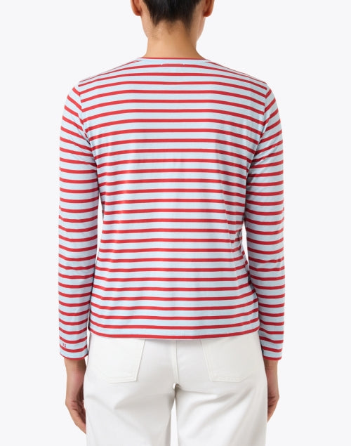 Blue and Red Striped Cotton Top