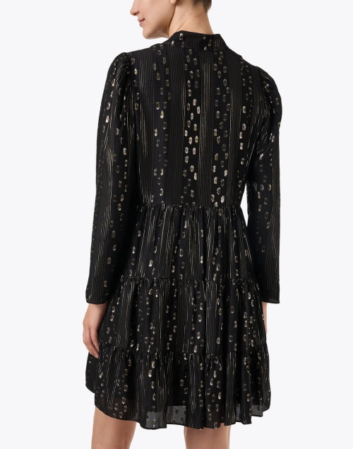Black Metallic Print Dress