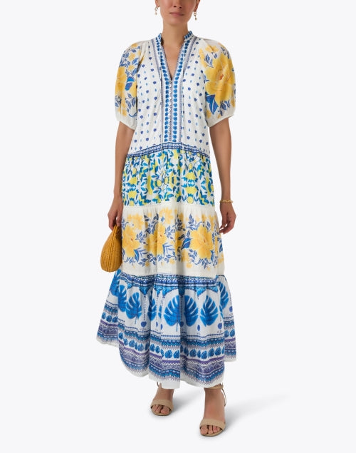 Zuli White Multi Print Cotton Dress