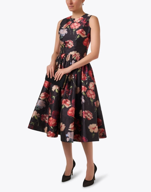 Poppy Print Taffeta Dress
