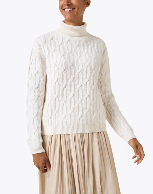 Ivory Cashmere Cable Knit Sweater