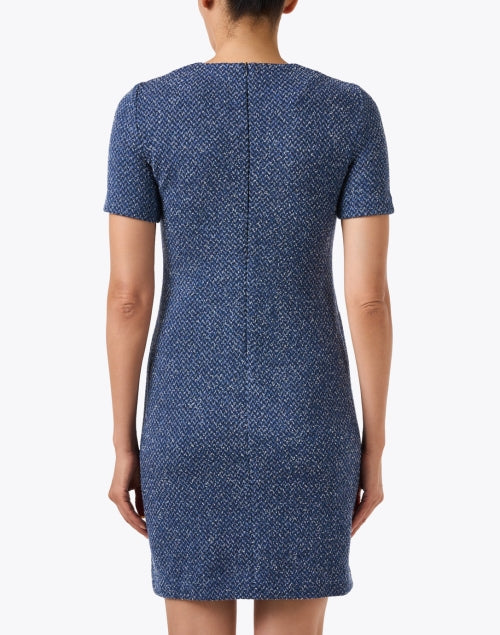 Tuc Blue Chevron Shift Dress