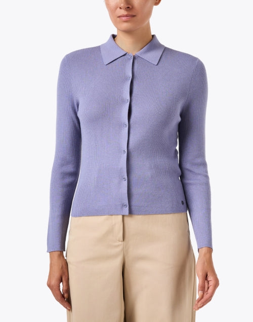 Violet Ribbed Cardigan