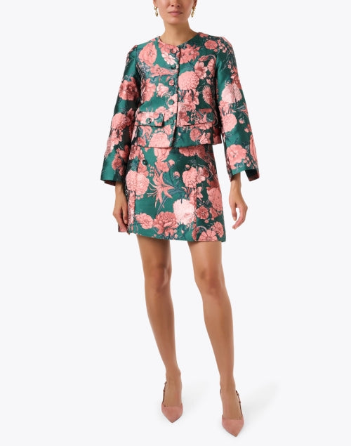Kennedy Green and Blush Jacquard Jacket