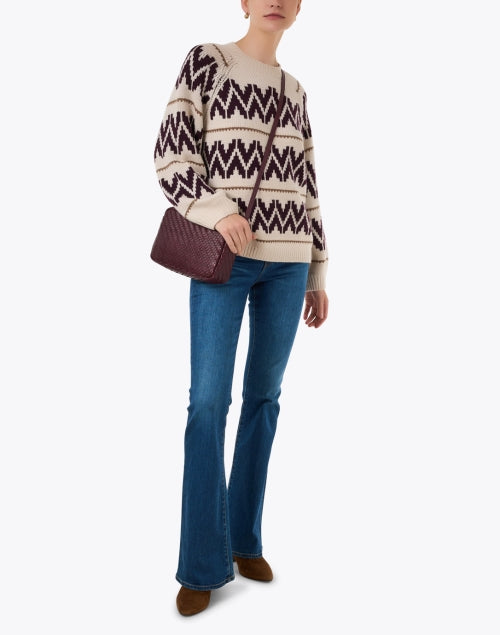 Beige Intarsia Wool Sweater