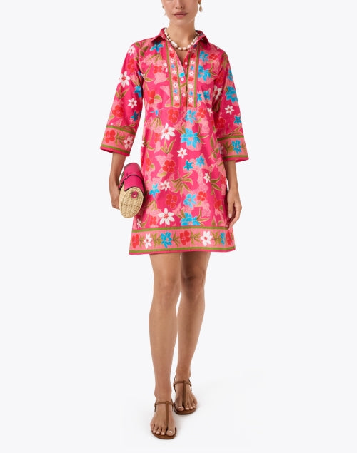 Pink Floral Shirt Dress