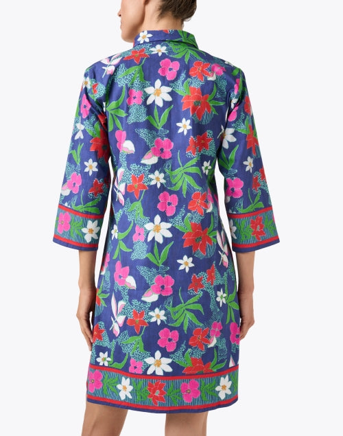 Navy Floral Shirt Dress