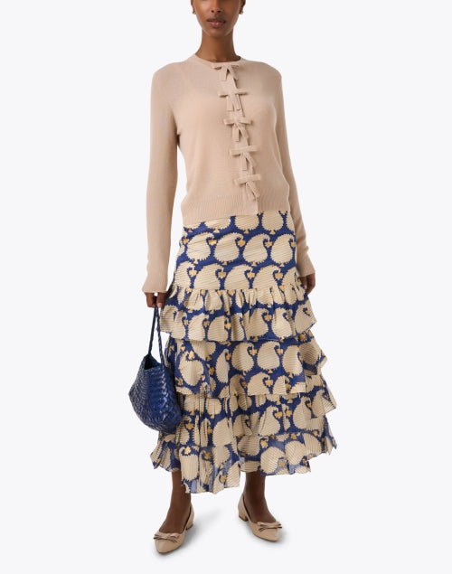 Agra Navy Paisley Cotton Skirt